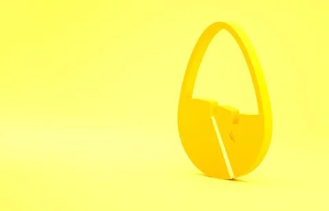 Yellow Chocolate egg icon isolated on yellow background. Minimalism concept.  Stock Illustration