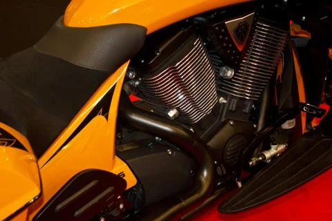 Yellow chopper engine Stock Photos