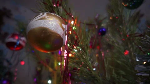 Yellow christmas ball Stock Footage 145149248