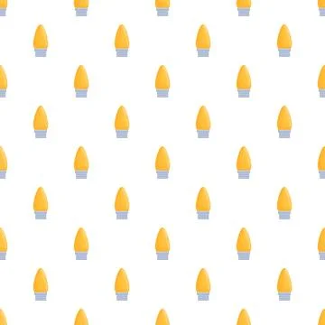 Yellow christmas light bulbs creating seamless pattern Stock Illustration