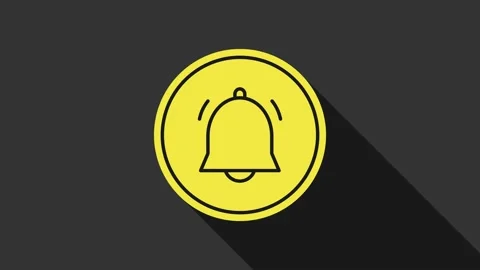 Yellow Circle button and chat notification icon isolated on grey background. New Stock Footage 147699981