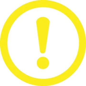 Yellow Circle Caution Outline Stock Illustration