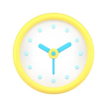 Yellow circle clock 3d icon vector illustration Stock Illustration