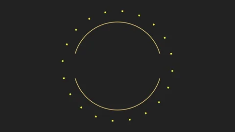 Yellow circle with dots pattern on black gradient 스톡 동영상 245434441