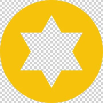 Yellow circle is floating in flat vector art with six-pointed star hole on 스톡 일러스트
