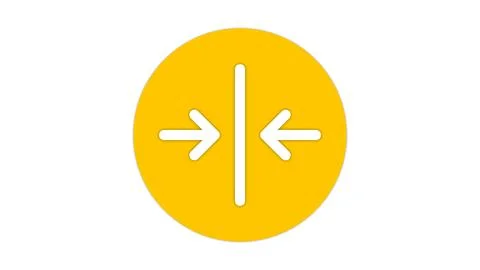 Yellow circle with inward pointing arrows Stock Illustration