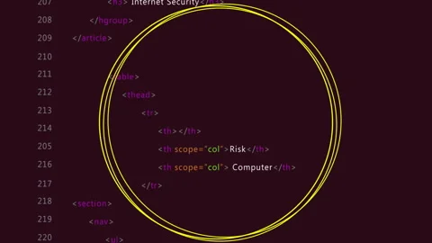Yellow circle overlay animation on dark background using HTML and CSS Stock Footage 303941965