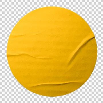 Yellow circle paper sticker Stock Photos