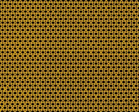 Yellow circle pattern arranged on black background. Stock Illustration