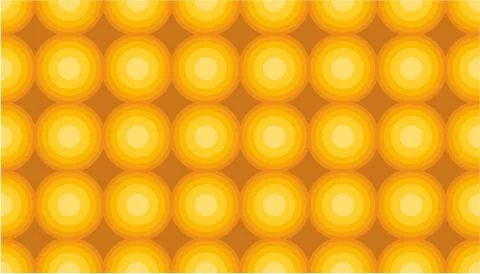 Yellow Circle Retro Seamless Vector Pattern or Seamless Vector Background Stock Illustration