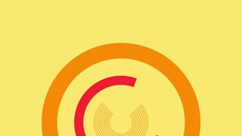 Yellow Circle Segments Spin Orange Red Loop Background Stock Footage 332914107