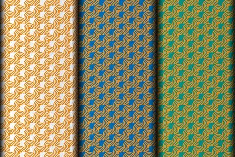 Yellow circle style simple pattern design. Stock Illustration