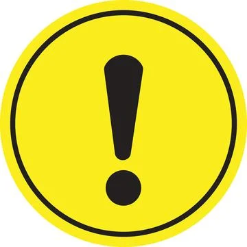Yellow Circle Warning Sign Stock Illustration