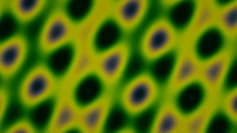 Yellow circles with black centers repeat on green background Stock Footage 328912754