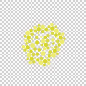 Yellow circles cluster abstract on transparent background. 스톡 일러스트