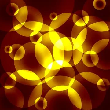 Yellow circles on a dark background Stock Photos