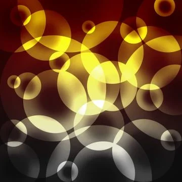 Yellow circles on a dark background Stock Photos