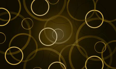 Yellow circles isolated on black background. Stock Illustration