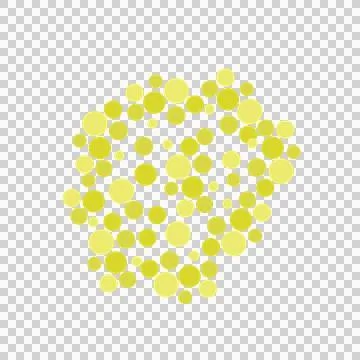 Yellow circles pattern abstract on transparent background. 스톡 일러스트