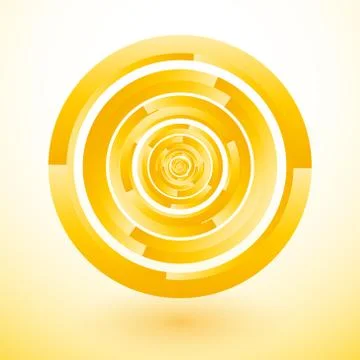 Yellow circles rotate to lost Illustrazione stock