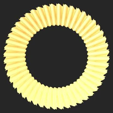 Yellow circular 3D pattern in the form of a golden wine on a gray background. Illustrazione stock
