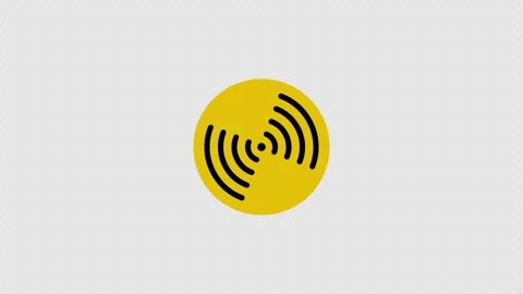 Yellow Circular Abstract Rotating Signal Radar Waves Stock Footage 321551065