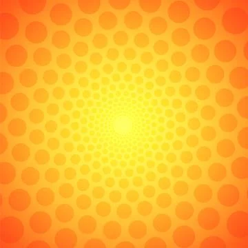 Yellow circular background with polka dots for your design, stock vector illu Illustrazione stock