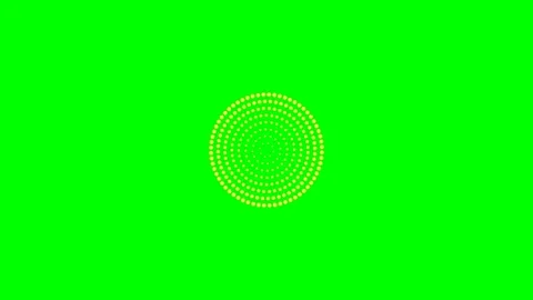 Yellow circular pattern made of small dots centered on a bright green screen Stock Footage 341823913