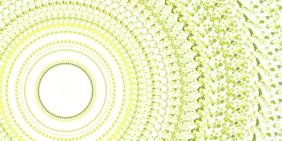 Yellow circular pattern with small shapes Illustrazione stock