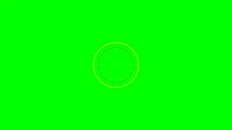 Yellow circular ring loading animation element on a vibrant green background Stock Footage 340901716