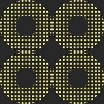 Yellow  circular wireframe Dotted Abstract Pattern Ilustração Stock