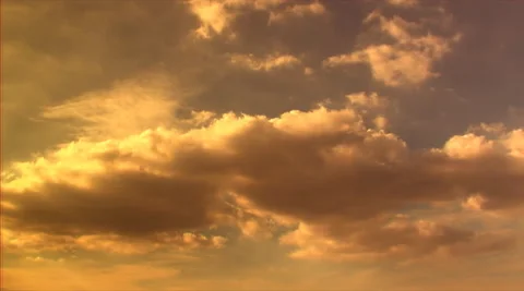 Yellow cirrus stratus clouds on blue sky. Stock Footage 281850396