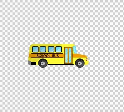 Yellow classic school bus. Side view, American education Yellow School Bus Stock Illustration