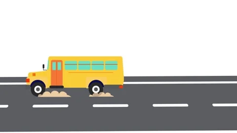 Yellow Classic School Bus on the Way – 4K Educational Transportation Video Stock Footage 281700184
