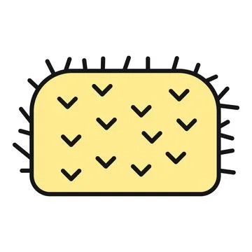 Yellow cleaning sponge icon representing household chores Stock Illustration