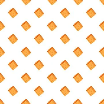 Yellow cleaning sponges repeating seamless pattern on white background Stock Illustration