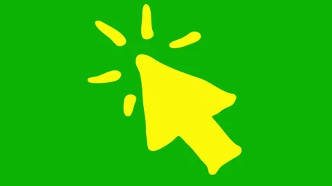 Yellow click icon ray 2 green Stock Footage 258895981