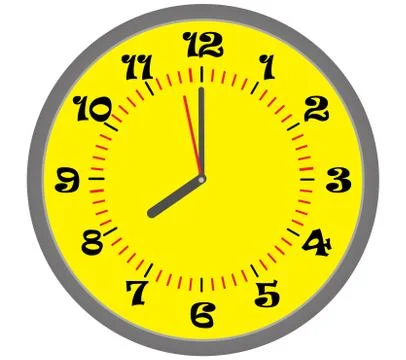Yellow clock Stock Illustration