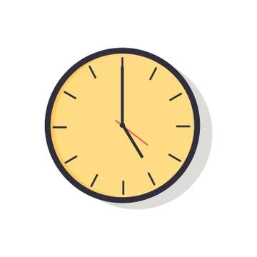 Yellow Clock Isolated on Vector Illustration Stock Illustration