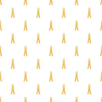 Yellow clothes peg seamless pattern for laundry background 스톡 일러스트