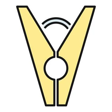 Yellow clothespin icon representing spring and laundry Illustration