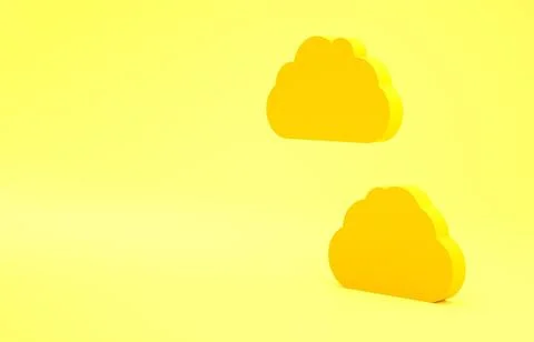 Yellow Cloud icon isolated on yellow background. Minimalism concept. 3d illus Stock Illustration