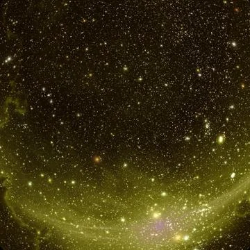 Yellow clouds of gas in space Stock Illustration