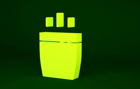 Yellow Coffee cup icon isolated on green background. Tea cup. Hot drink coffe Stock Illustration