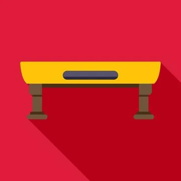 Yellow coffee table icon with long shadow Stock Illustration