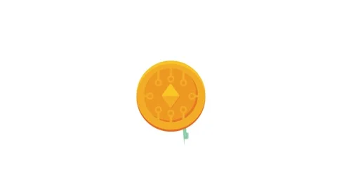 A yellow coin with an arrow directed at it, symbolizing attention or import.. Stock Footage 332198158