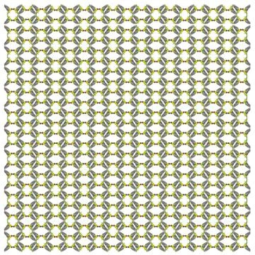 Yellow-collared lovebird, in repeated pattern, in front of white background Foto stock