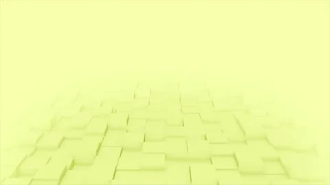 Yellow color 3d cubes slowly moving blank 3d space background Stock Footage 307693455