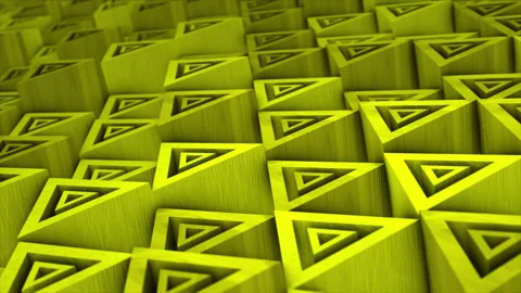 Yellow color 3d geometrical triangular block moving up and down background Stock Footage 227720541