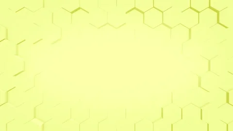 Yellow color 3d hexagonal shapes slowly moving geometrical background  Stock Footage 302560098